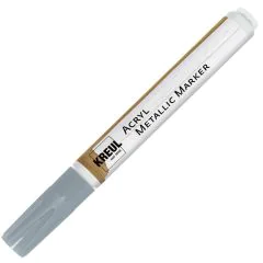 Photo Marqueur à peinture acrylique - Pointe ronde - Argent : KREUL Acryl Metallic Marker Medium (46262)