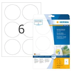Photo HERMA 5068 : Étiquettes adhésives blanches - Multi-usages - Diamètre 85,0 mm