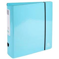 Photo Classeur à levier pour A4 - Dos Rond 80 mm - Bleu Pastel EXACOMPTA Aquarel 