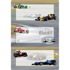 Photo HERMA : Lot de 6 étiquettes pour livres - Voitures de courses - 5577