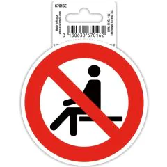 Photo Panneau adhésif - Interdit de s'assoir - Rouge EXACOMPTA