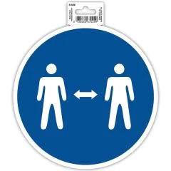 Photo Panneau adhésif - Gardez vos distances - Bleu EXACOMPTA