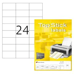 Photo Étiquettes adhésives 70 x 37 mm - Blanc : TOP STICK