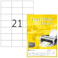 Photo Étiquettes adhésives blanches - 70 x 42,3 mm : TOP STICK Lot de 2100