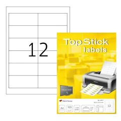 Photo Étiquettes adhésives blanches - 97 x 42,3 mm TOP STICK