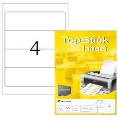 Photo Etiquettes pour dos de classeur - 192 x 61 mm - Blanc TOP STICK Image