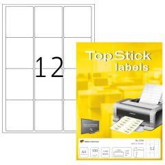 Photo Étiquettes adhésives blanches - 63,5 x 72 mm TOP STICK Image