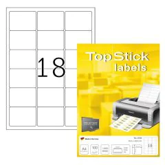Photo Étiquettes adhésives blanches - 63,5 x 46,6 mm : TOP STICK