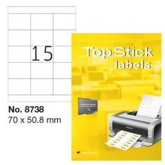 Photo Étiquettes adhésives blanches - 70 x 50,8 mm : TOP STICK Lot de 1500 couverture