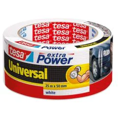 Photo TESA : Ruban adhésif universel extra Power - étanche intérieur extérieur - Blanc - 50 mm x 25 m - 00002-05