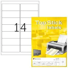 Photo Étiquettes adhésives blanches - 99,1 x 38,1 mm : TOP STICK Lot de 1400 couverture