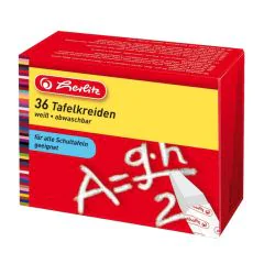 Photo Boite de 36 craies pour tableau - Blanc : HERLITZ  8856502