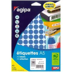 photo AGIPA pastilles adhésives 15 mm - Bleu 114312