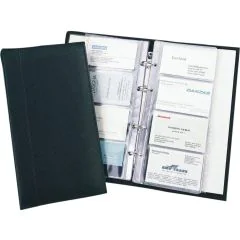 Photo ALASSIO : Classeur à anneaux en cuir pour 120 cartes de visites - 44007