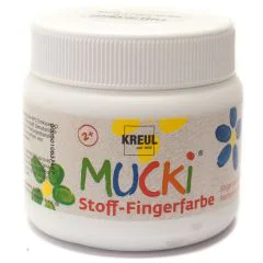 Photo KREUL : Gouache aux doigts pour textile MUCKI - 150 ml - Blanc (Peinture) image