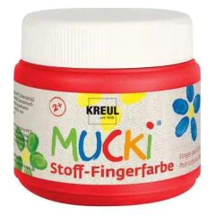 Photo KREUL : Gouache aux doigts pour textile MUCKI - 150 ml - Rouge (Peinture) modèle