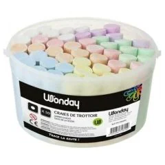 Photo Seau de 50 craies de trottoir - Assortiment WONDAY