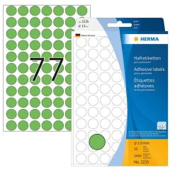 Photo HERMA : Lot de 2464 étiquettes adhésives rondes - 13,0  mm - Vert