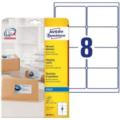 Photo Étiquettes d'expédition - 99,1 x 67,7 mm - Jet d'encre - Blanc AVERY