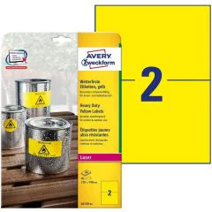 Photo Étiquettes ultra résistantes - 210 x 148 mm - Jaune AVERY 