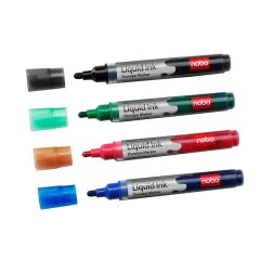 Photo Lot de 6 marqueurs à encre liquide - Assortiment : NOBO Liquid Ink 1901077