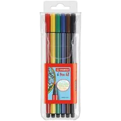 Photo STABILO : Lot de6 stylos-feutres Pen 68  6806/PL Assortiment
