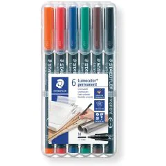 Photo STAEDTLER : Etui de marqueurs permanents Lumocolor pour rétroprojecteur - 317 M WP6