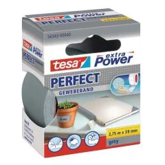 Photo TESA : Ruban adhésif toile extra Power - 00040-03 - Gris - 38 mm x 2.75 m