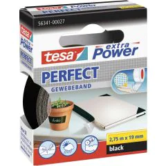 Photo TESA : Ruban adhésif en toile extra Power - fixation noir 56341
