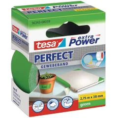 Photo TESA 00039-03 : Ruban adhésif toile extra Power - Vert - 38 mm x 2.75 m