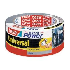 Photo TESA 00000-12 : Ruban adhésif universel extra Power - étanche intérieur extérieur - Argent - 50 mm x 25 m