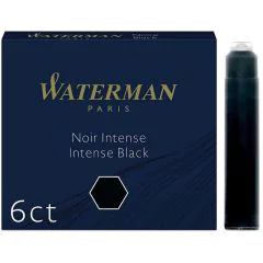 WATERMAN Noir  : Boite de 6 cartouches d'encre Mini
