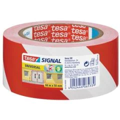 TESA Universal Ruban adhésif rayé en PVC - Blanc/Rouge (Signalétique 58134) modèle