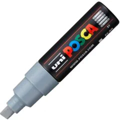 UNI-BALL : Marqueur peinture Posca PC 8K - Pointe biseautée de 8 mm - Gris - PC-8K G