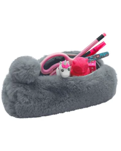 Photo Trousse pour stylos en peluche - Gris WEDO Fluffy
