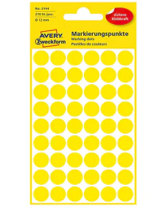 Photo Pastilles adhésives - 12 mm - Jaune AVERY Lot de 270 Étiquettes rondes