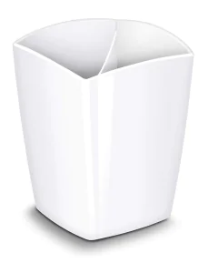 Photo Pot à Crayons 2 compartiments - Blanc : CEP GLOSS 530G