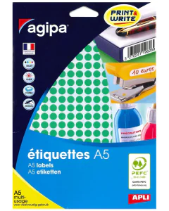 Photo pastilles adhésives 8 mm - Vert AGIPA 
