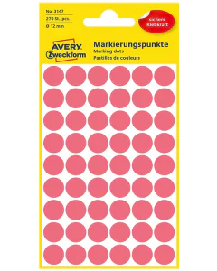 Photo Pastilles adhésives 12 mm - Rouge fluo AVERY 