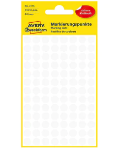 Photo Pastilles adhésives 8 mm - Gommette Blanche AVERY Lot de 416 