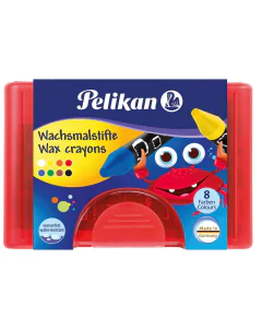 Photo PELIKAN : Lot de crayons de cire épais sans gaine - 665/8