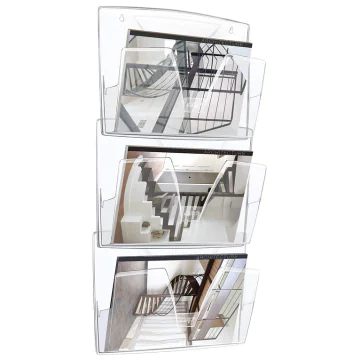 Photo Présentoir mural - 3 corbeilles A4 - Transparent CEP