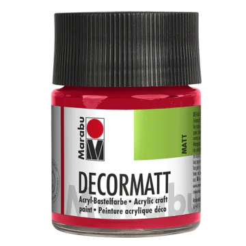 Photo 14010005031 MARABU : Peinture acrylique Decormatt - 50 ml - Rouge cerise