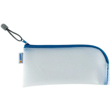 Photo Pochette universelle à zip - 230 x 110 mm - Transparent / Bleu HERMA Mesh Bags