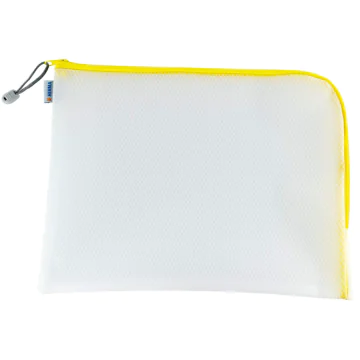 Photo Pochette universelle à zip - 360 x 280 mm - Transparent / Jaune HERMA Mesh Bags 