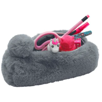 Photo Trousse pour stylos en peluche - Gris WEDO Fluffy