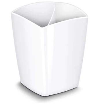 Photo Pot à Crayons 2 compartiments - Blanc : CEP GLOSS 530G