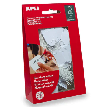 Photo Étiquettes à trou et ficelle 22 x 35 mm (Affichage de prix) AGIPA 7011