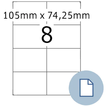 Photo Étiquettes adhésives - 105 x 74,25 mm - Blanc HERMA Dataprint