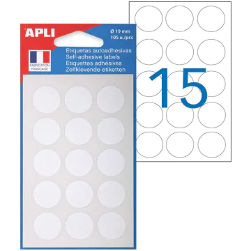 Photo Pastilles adhésives 19 mm - Blanc (AGIPA 111941 Etiquettes)